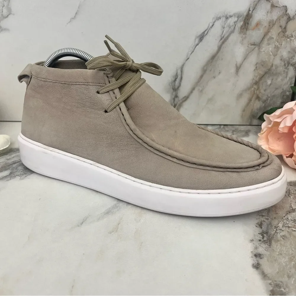 STEVE MADDEN Willis High-Top Chukka Sneaker in Taupe Leather Size 12